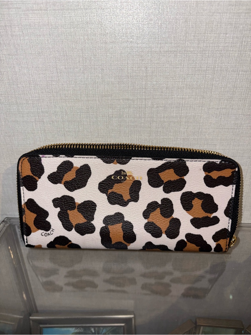 Coach Leopard-Print Zip Wallet